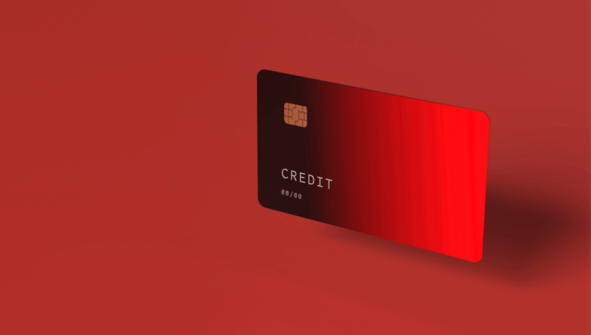 Red Credit Card wit a red background