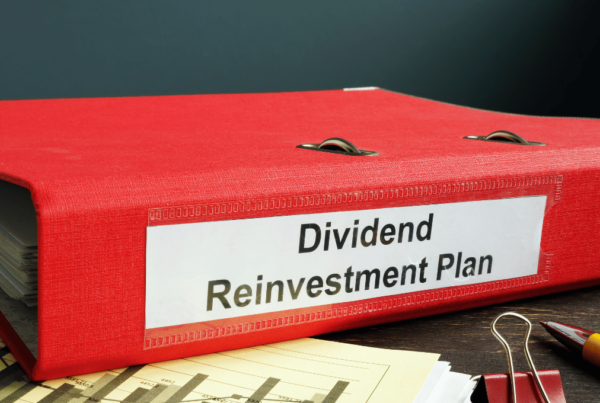 file folder with the spine labelled Dividend Reinvestment Plan